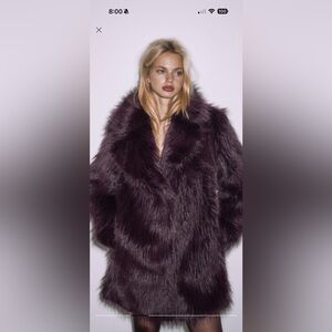 Stradivarius Plush Teddy Jacket - Rich Purple